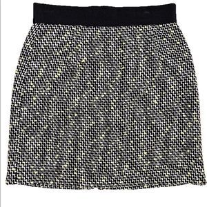 Milly Skirt -4 black tweed , cotton blend
